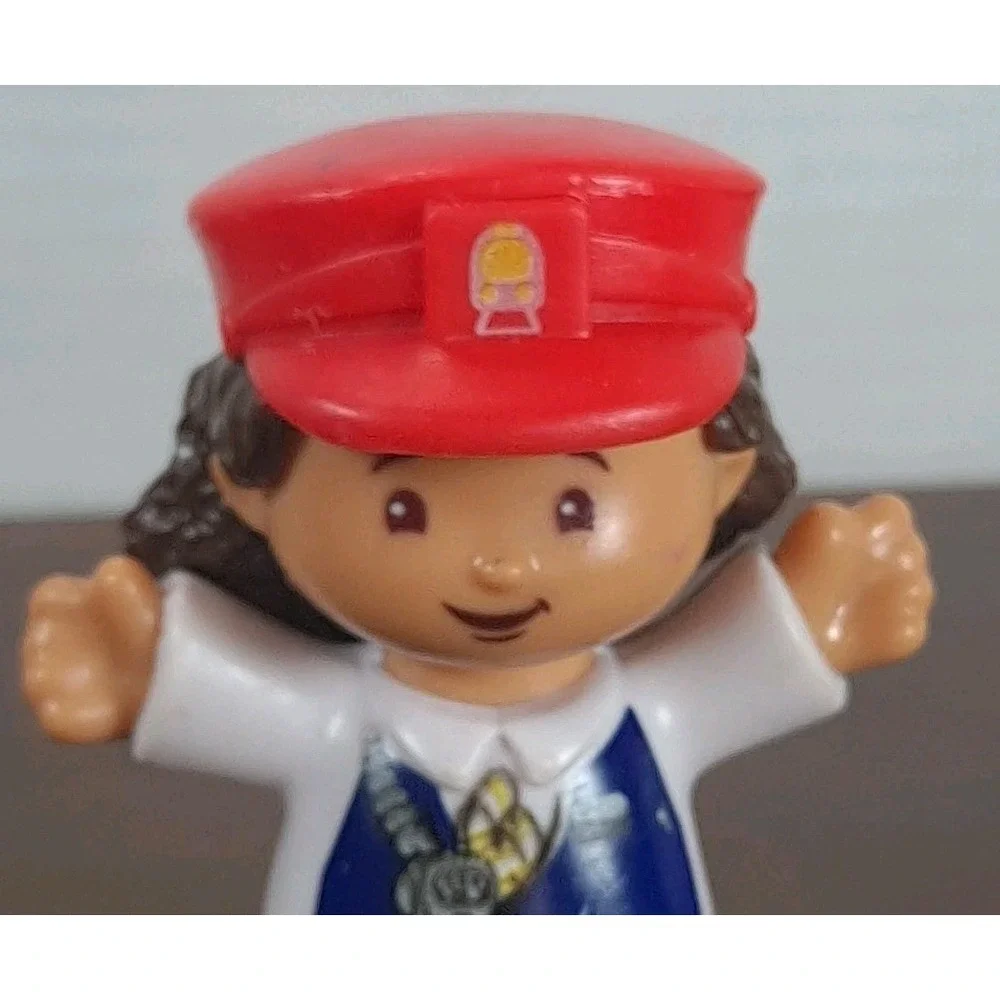 Fisher‎ Price Little People Girl Brown Curly Hair Train Conductor Choo-Choo Zoo